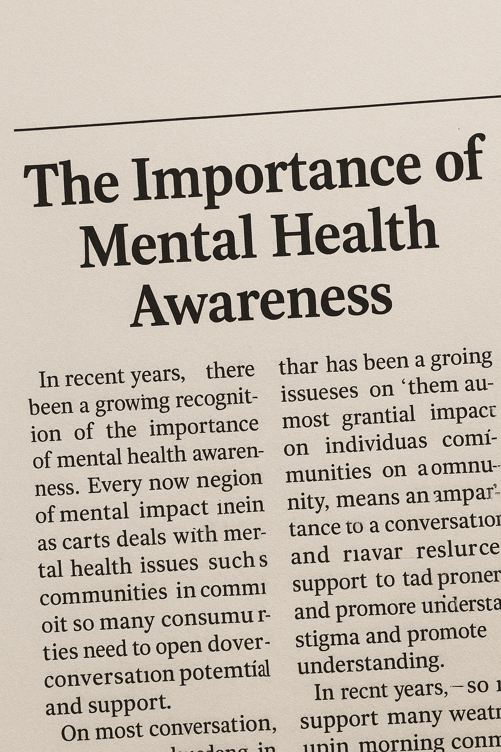 The importance of mental health awareness