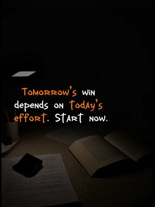 TOMORROW'S WIN DEPENDS ON TODAY'S EFFORT