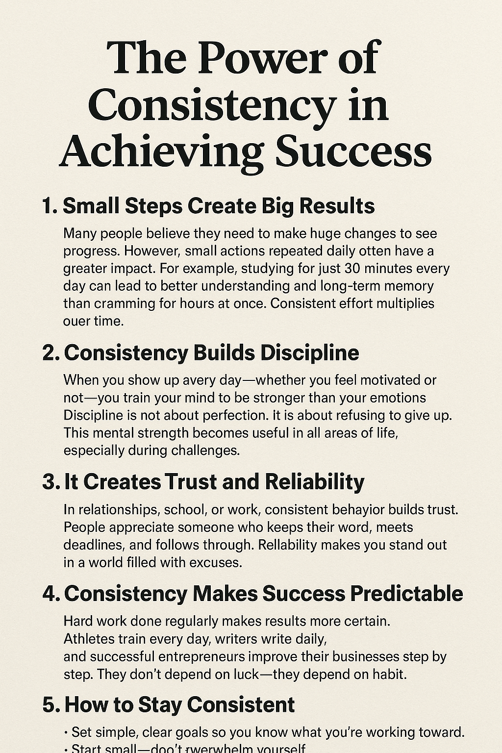 The Power of Consistency in Achieving Success