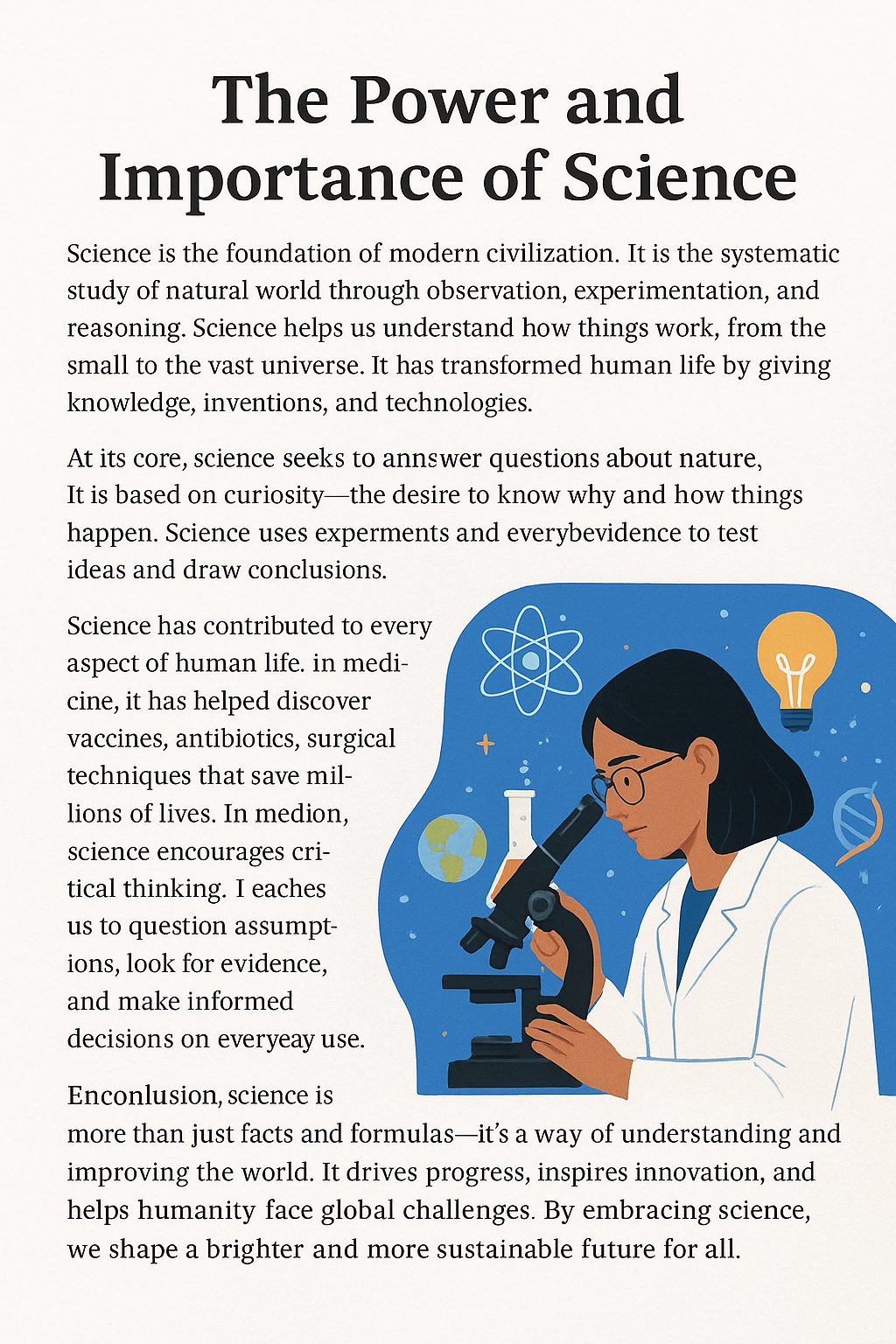 Power and important of Science